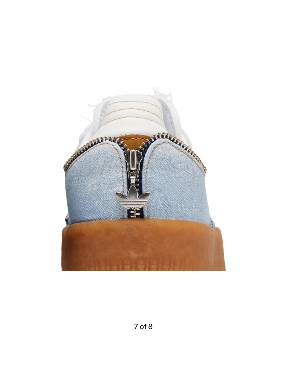 atmos x adidas Women’s Sambae Denim Platform Sneaker - Light Blue & Gum Sz 7.5 - Picture 7 of 16